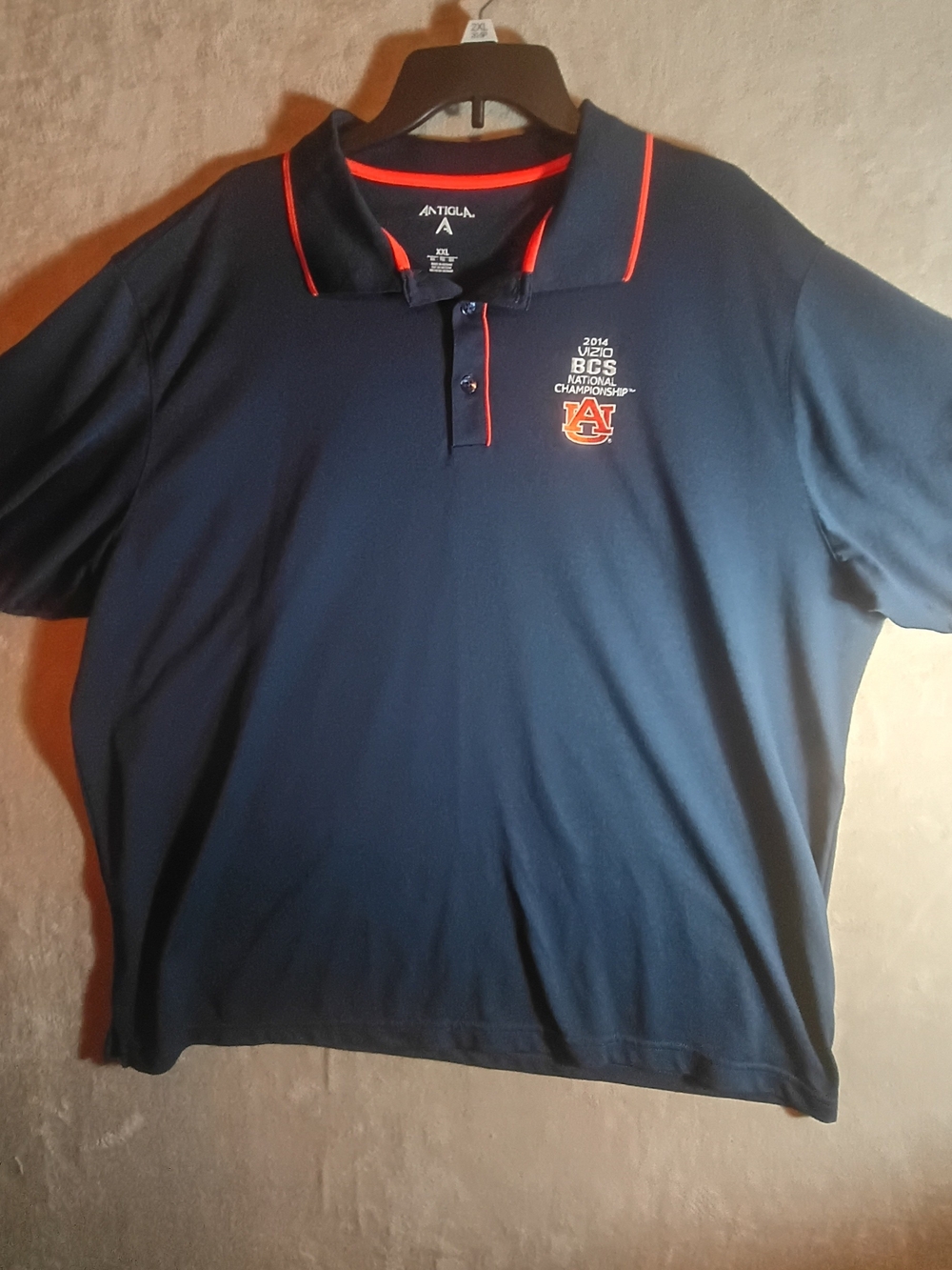 Antigua Auburn Tigers Polo Shirt Men XXL 2014 BCS National Championship Golf